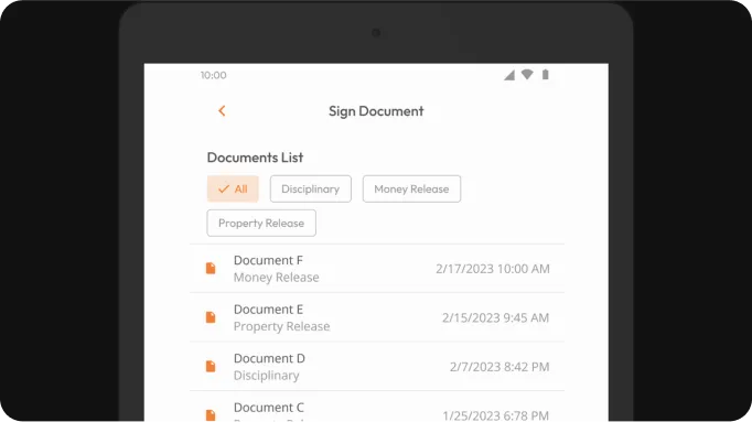 Sign inmate documents