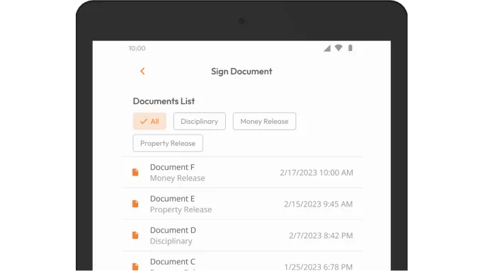 Sign inmate documents